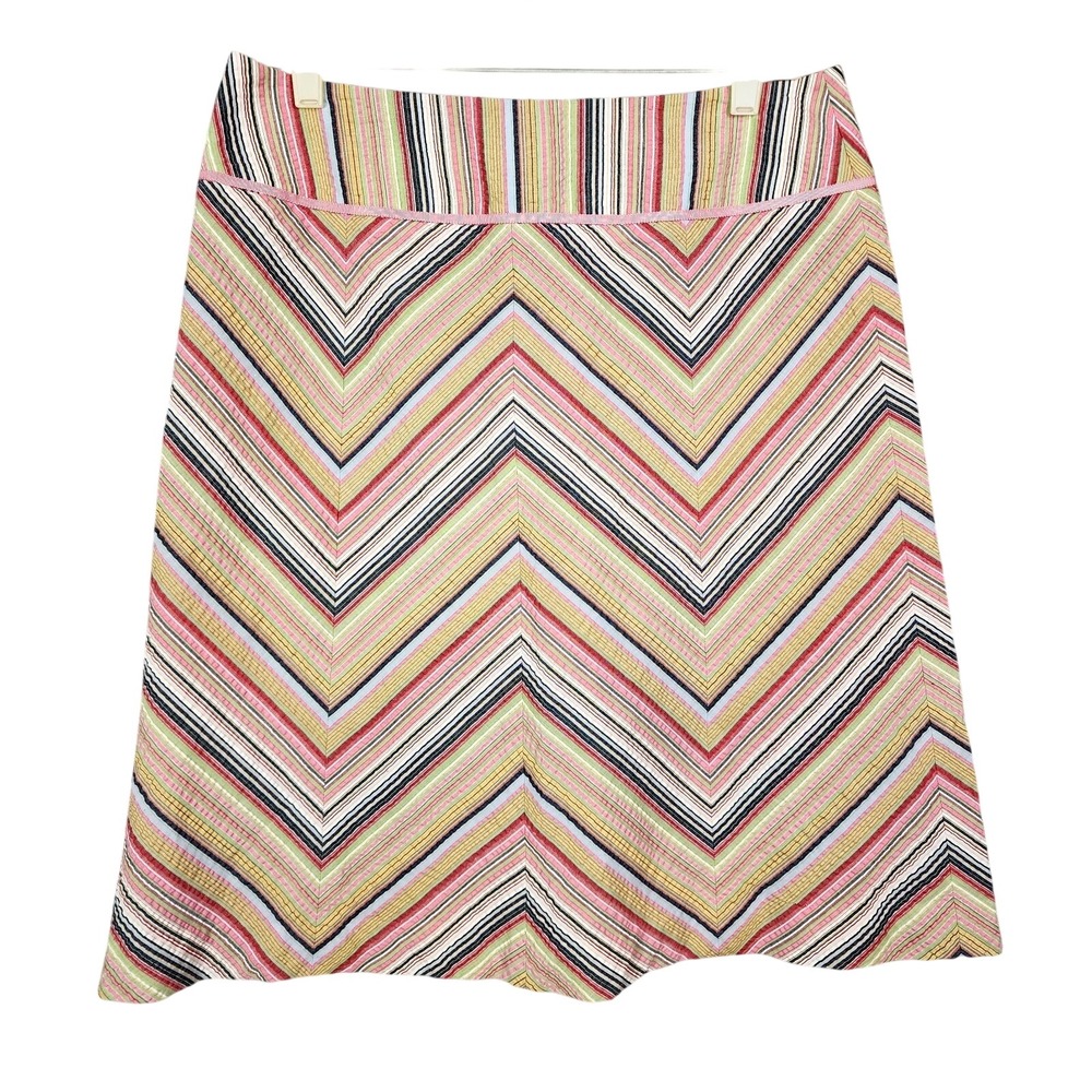 Vtg HAROLD'S Size 10 Boho Chic Zig Zag Earthy Festival A-line Hippie Trip Skirt